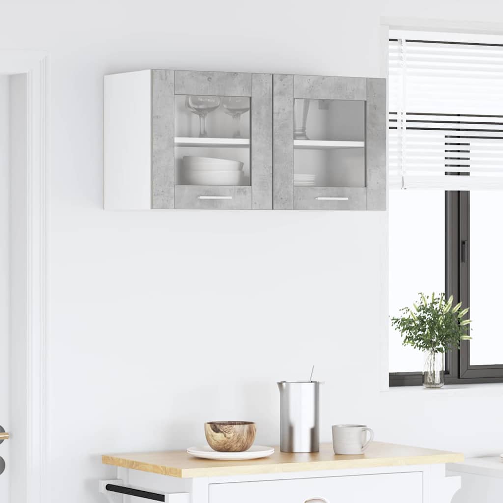Hanging Cabinet Concrete Grey and White 80 x 31 x 40 cm