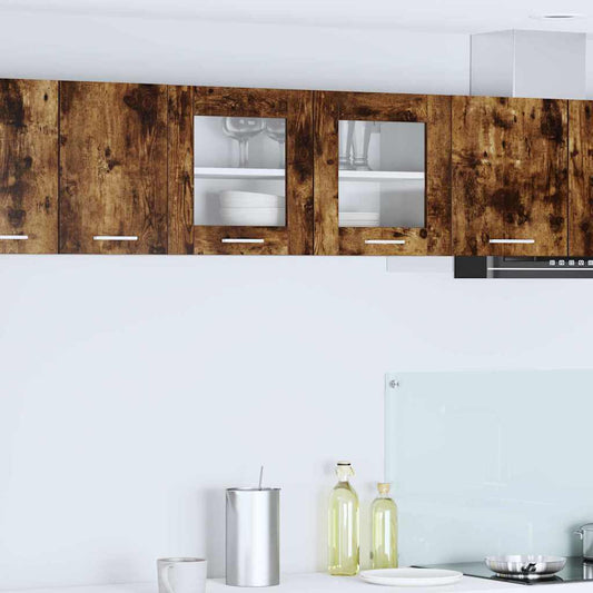 Hanging Cabinet Smoked Oak and White 80 x 31 x 40 cm