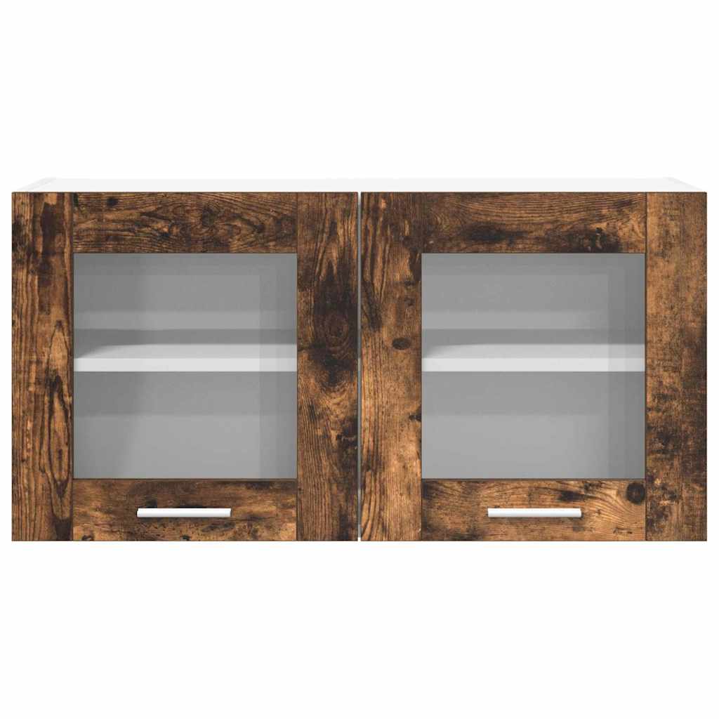 Hanging Cabinet Smoked Oak and White 80 x 31 x 40 cm