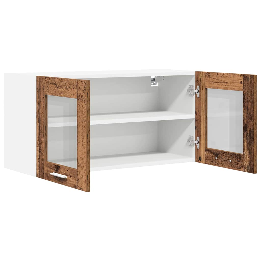 Hanging Cabinet Old Wood and White 80 x 31 x 40 cm