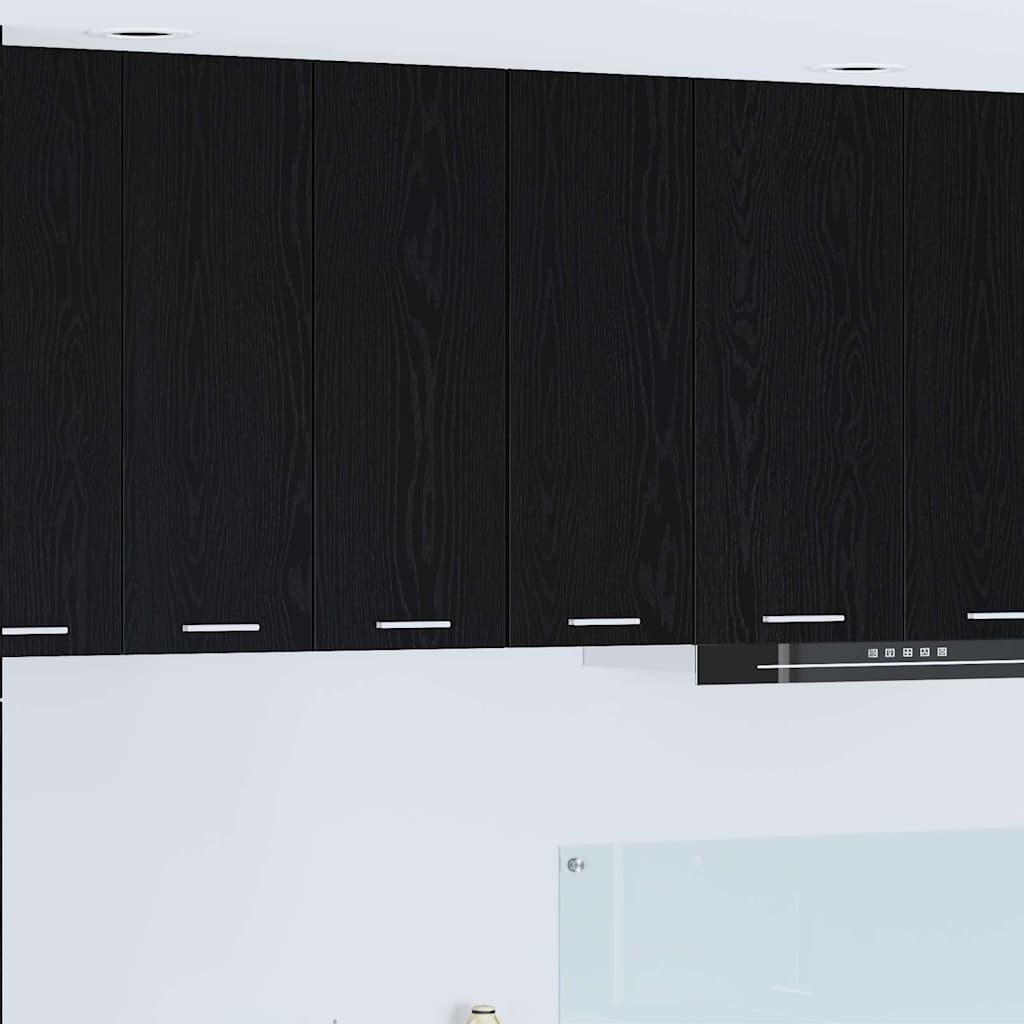Hanging Cabinet 2 pcs Black Oak and White 30 x 31 x 80 cm