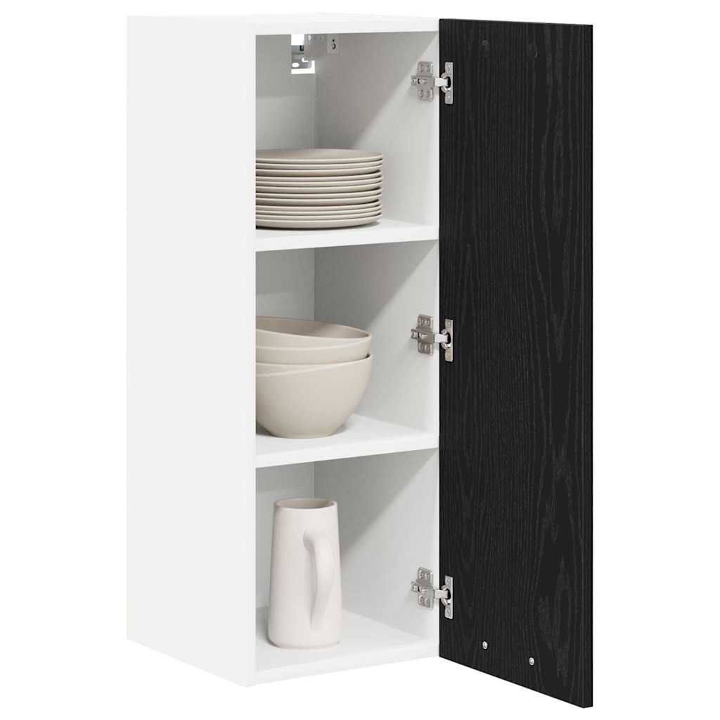 Hanging Cabinet 2 pcs Black Oak and White 30 x 31 x 80 cm