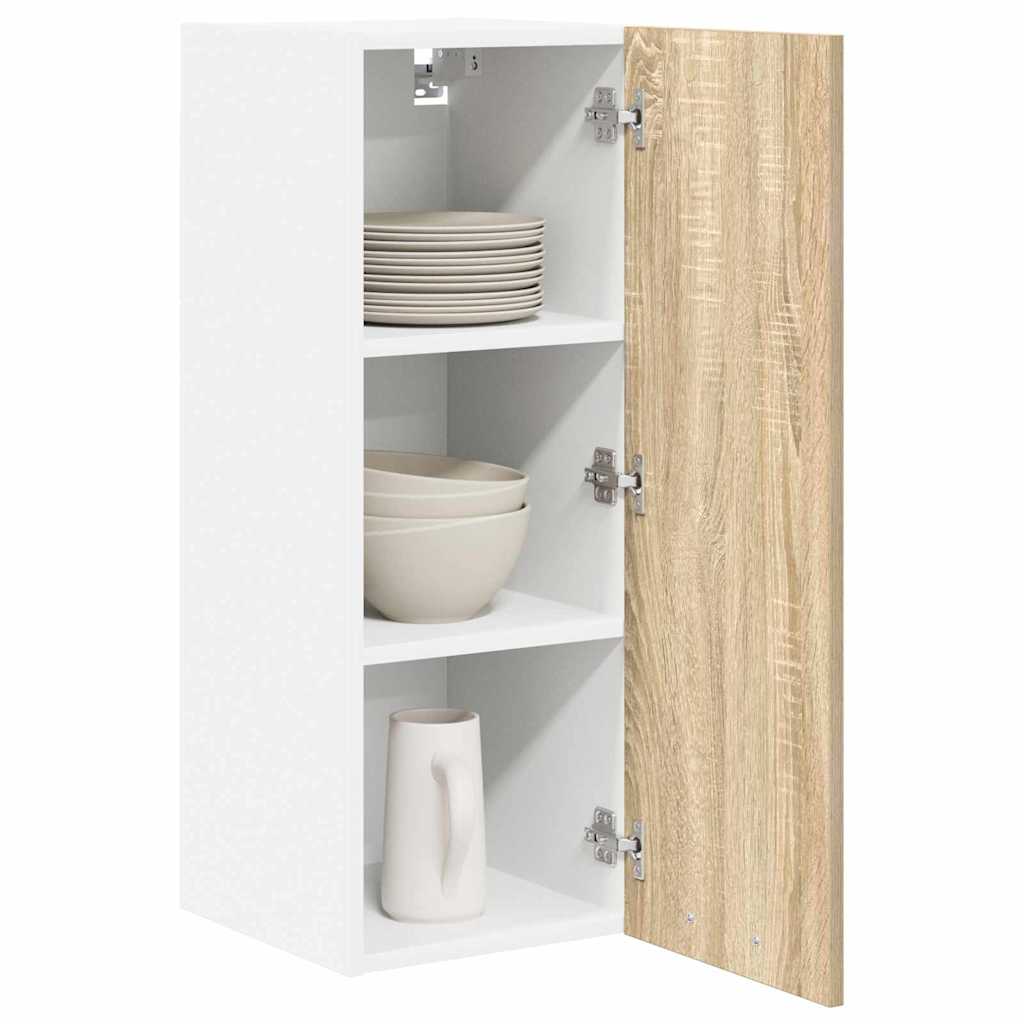 Hanging Cabinet Sonoma Oak and White 30 x 31 x 80 cm