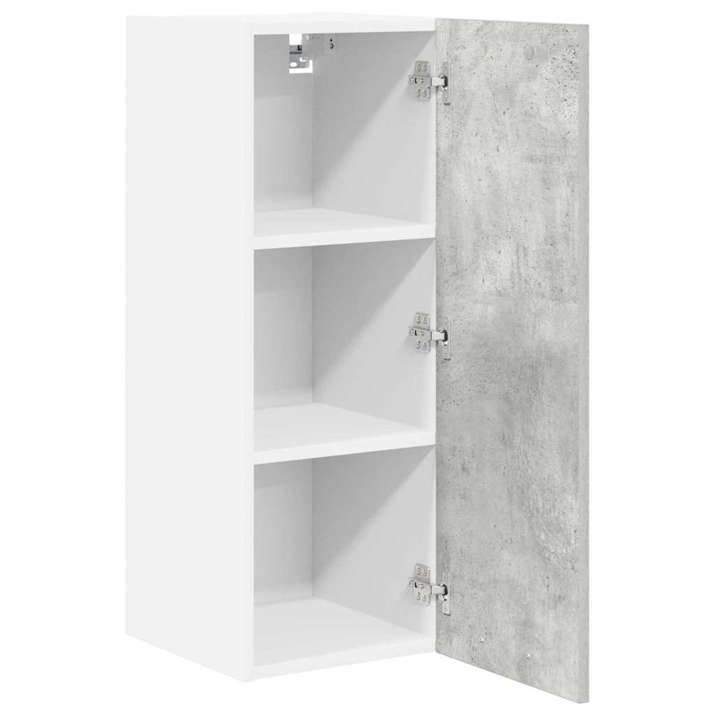 Hanging Cabinet 2 pcs Concrete Grey and White 30 x 31 x 80 cm