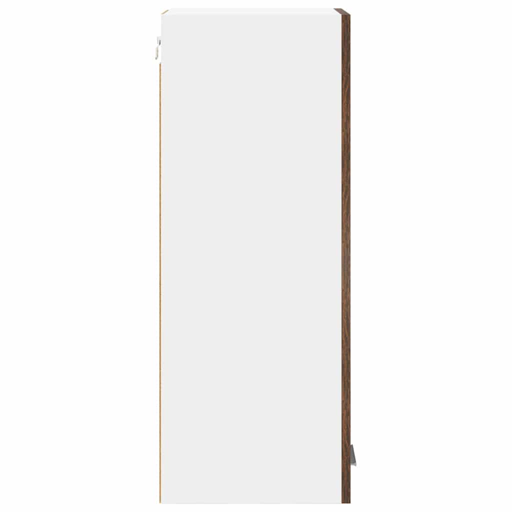 Hanging Cabinet Riga 2 pcs Smoked Oak and White 30 x 31 x 80 cm