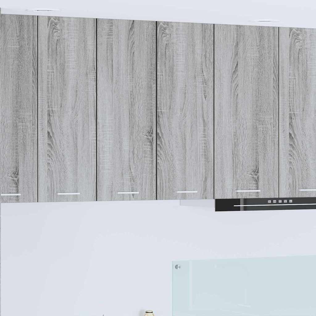 Hanging Cabinet with Door Grey Sonoma and White 30 x 31 x 80 cm