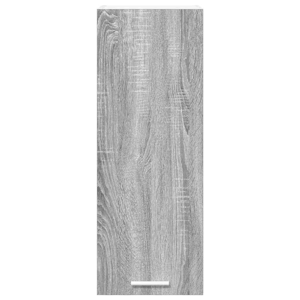 Hanging Cabinet with Door Grey Sonoma and White 30 x 31 x 80 cm