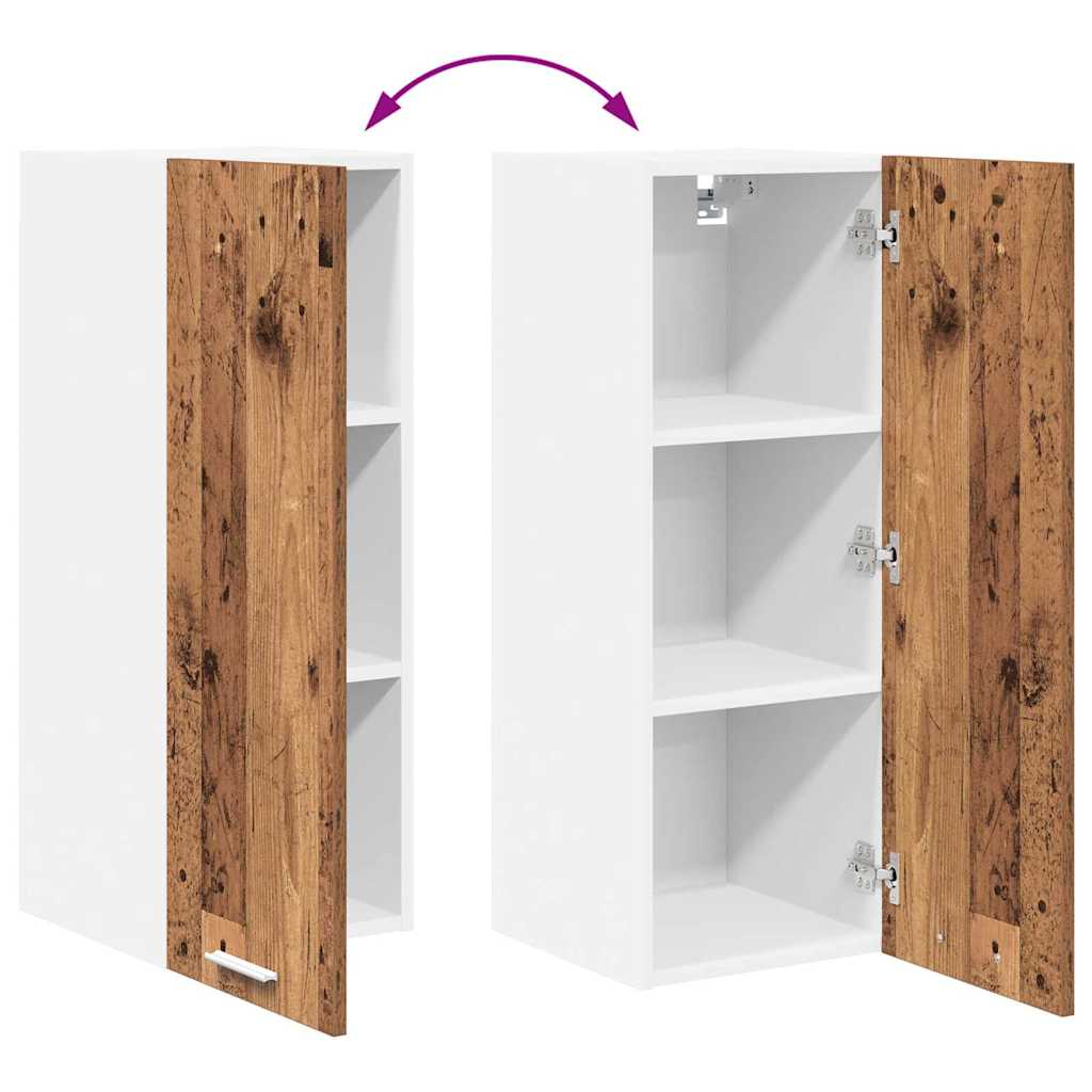 Hanging Cabinet with Storage Old Wood and White 30 x 31 x 80 cm