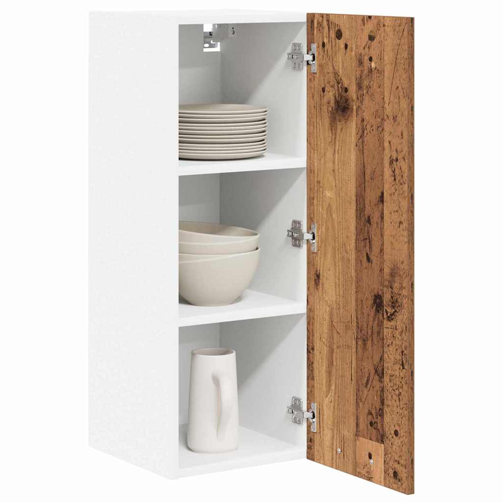 Hanging Cabinet with Storage Old Wood and White 30 x 31 x 80 cm