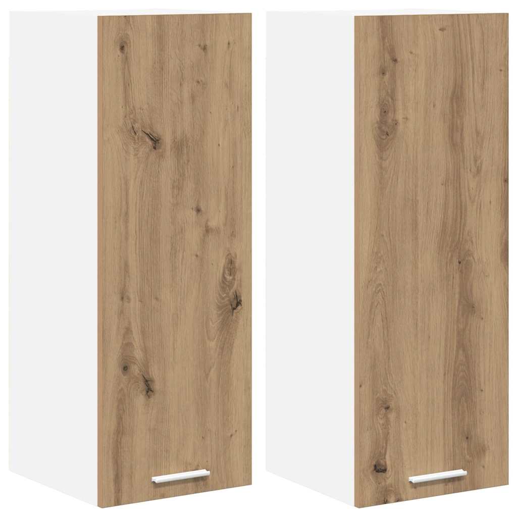 Hanging Cabinet 2 pcs Artisan Oak and White 30 x 31 x 80 cm