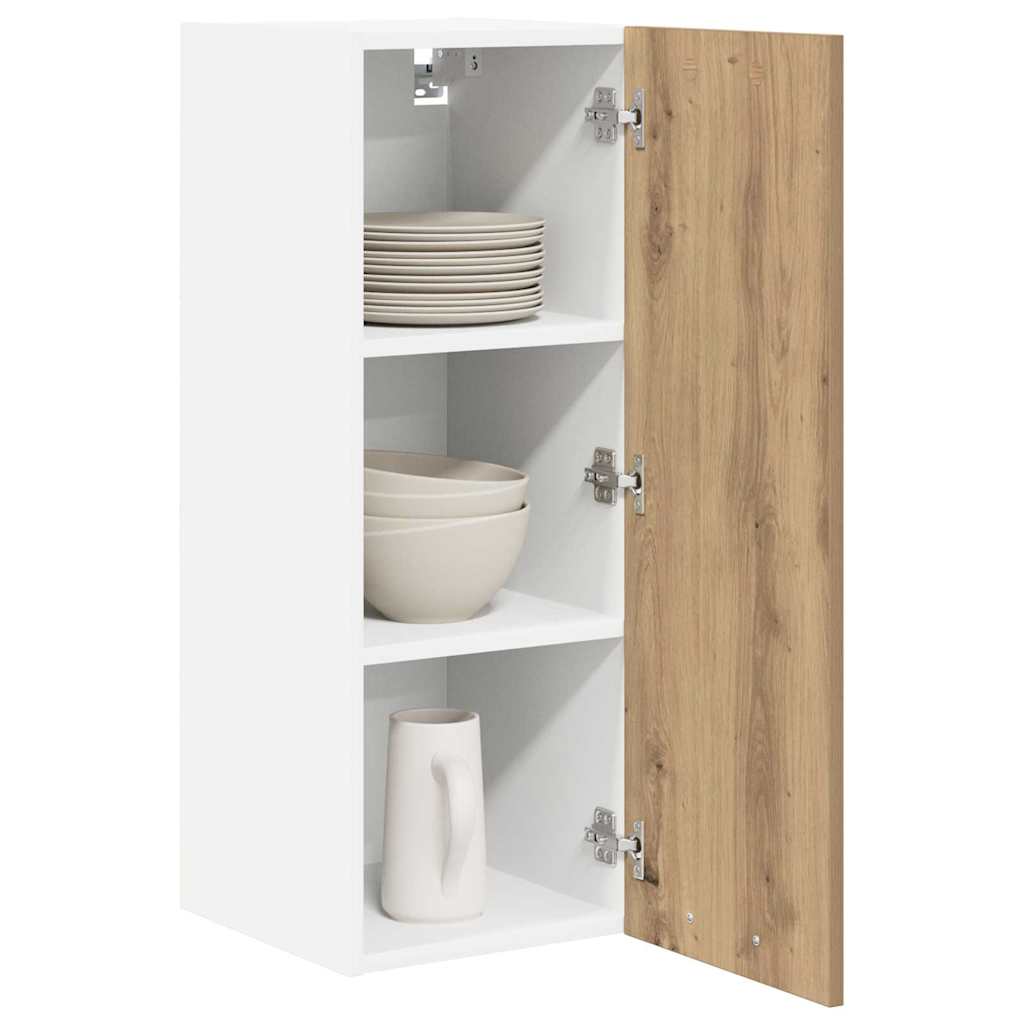 Hanging Cabinet 2 pcs Artisan Oak and White 30 x 31 x 80 cm