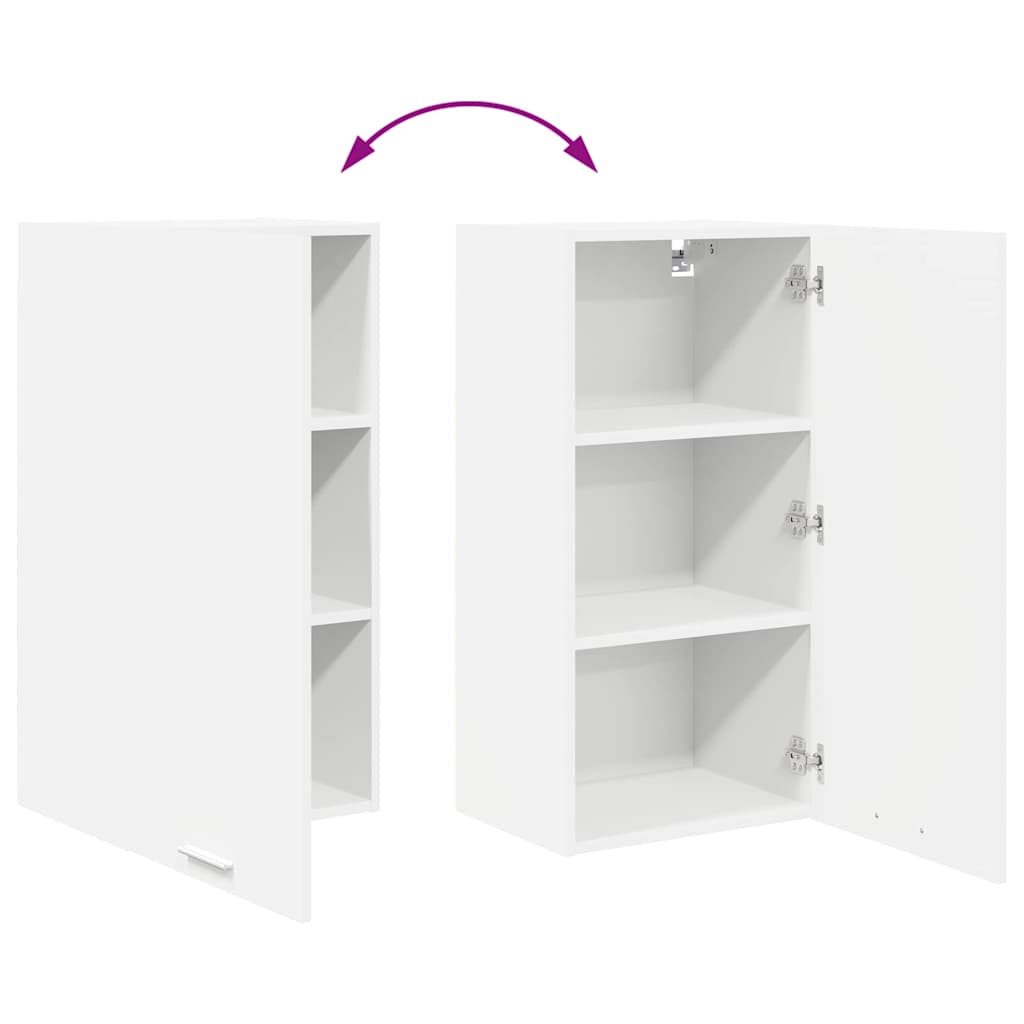 Hanging Cabinet with Door White 40 x 31 x 80 cm Engineered Wood