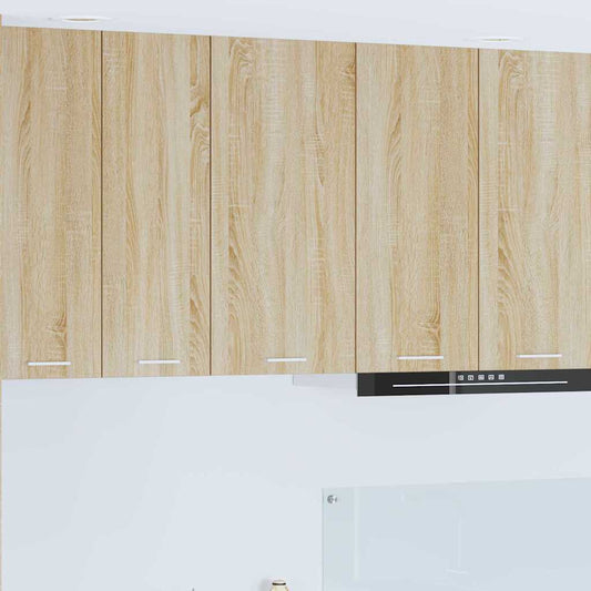 Hanging Cabinet with Door Sonoma Oak and White 40 x 31 x 80 cm