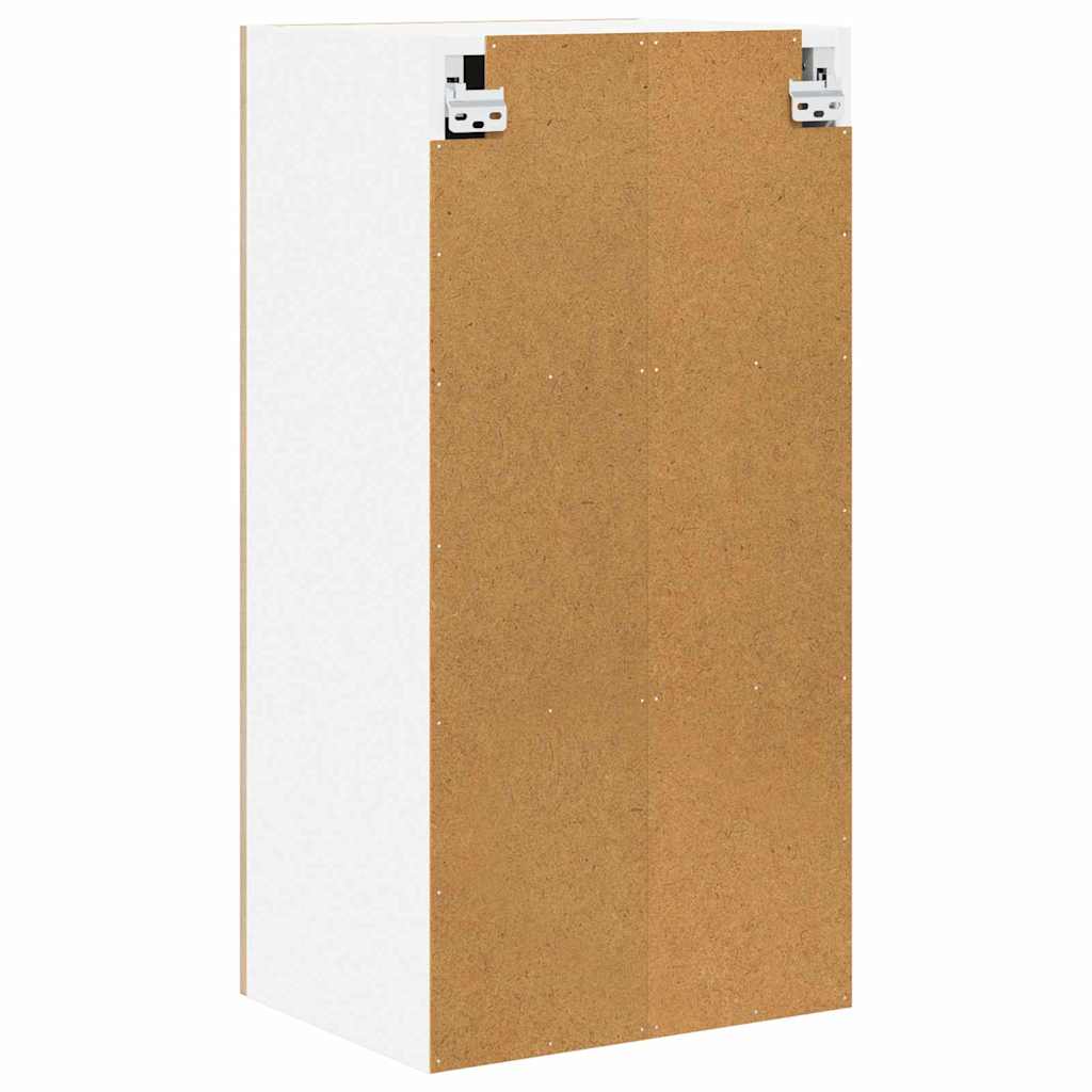 Hanging Cabinet with Door Sonoma Oak and White 40 x 31 x 80 cm