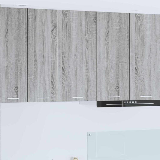 Hanging Cabinet with Door Grey Sonoma and White 40 x 31 x 80 cm