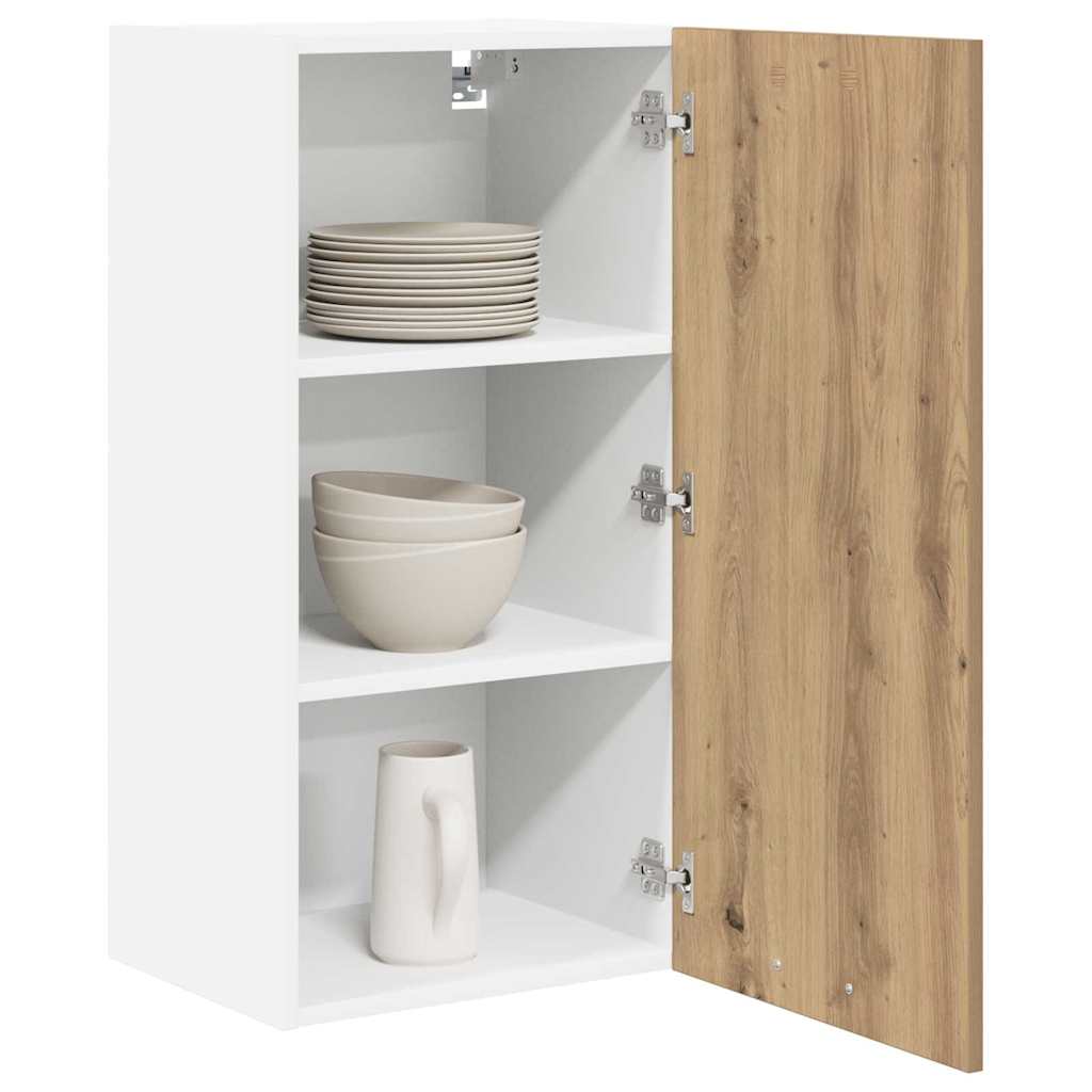 Hanging Cabinet with Door Artisan Oak and White 40 x 31 x 80 cm