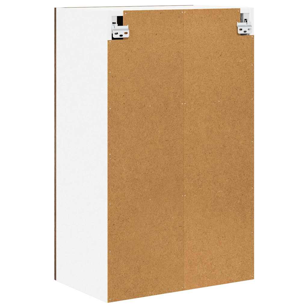 Hanging Cabinet with Door Smoked Oak and White 50 x 31 x 80 cm