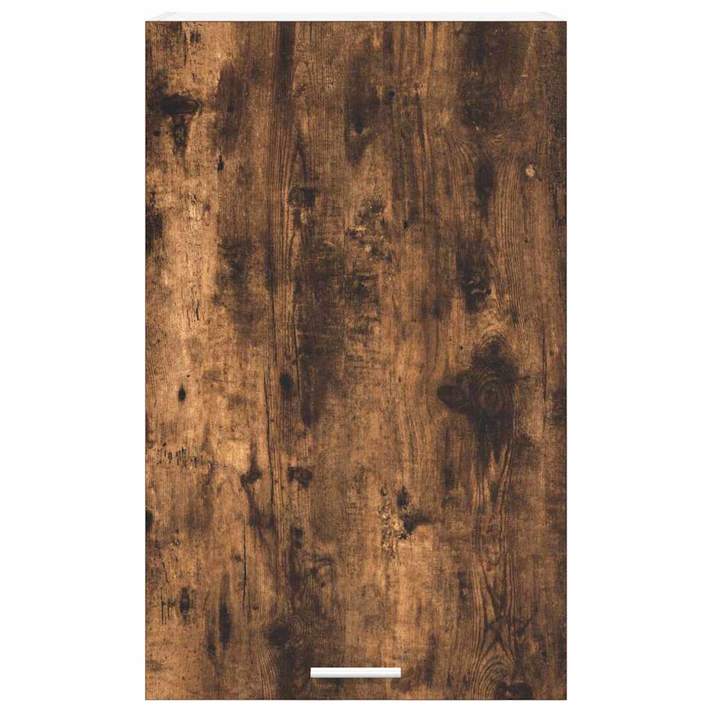Hanging Cabinet with Door Smoked Oak and White 50 x 31 x 80 cm