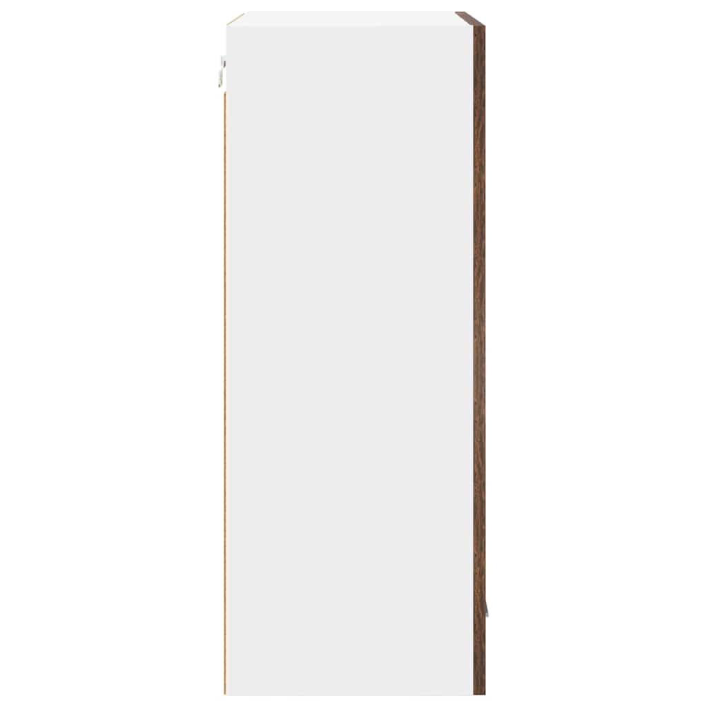 Hanging Cabinet with Door Smoked Oak and White 50 x 31 x 80 cm