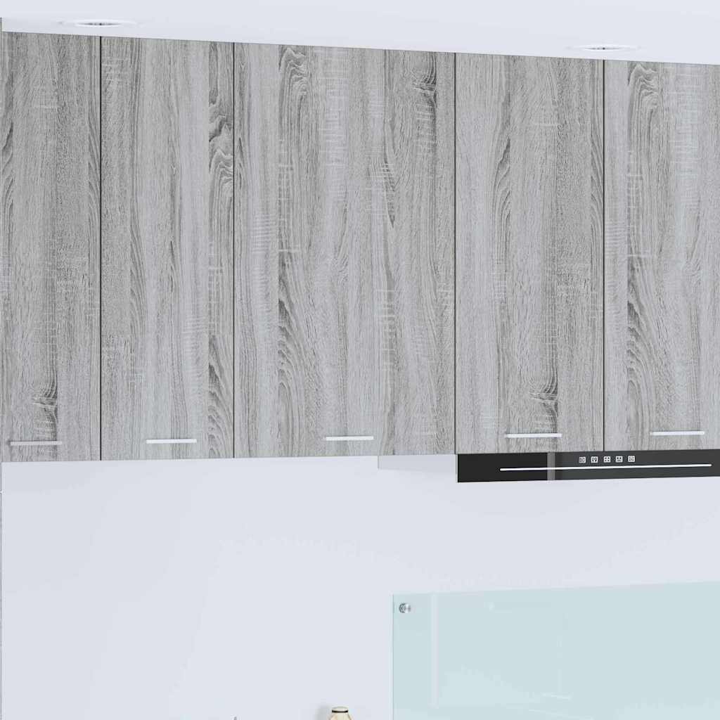 Hanging Cabinet with Door Grey Sonoma and White 50 x 31 x 80 cm