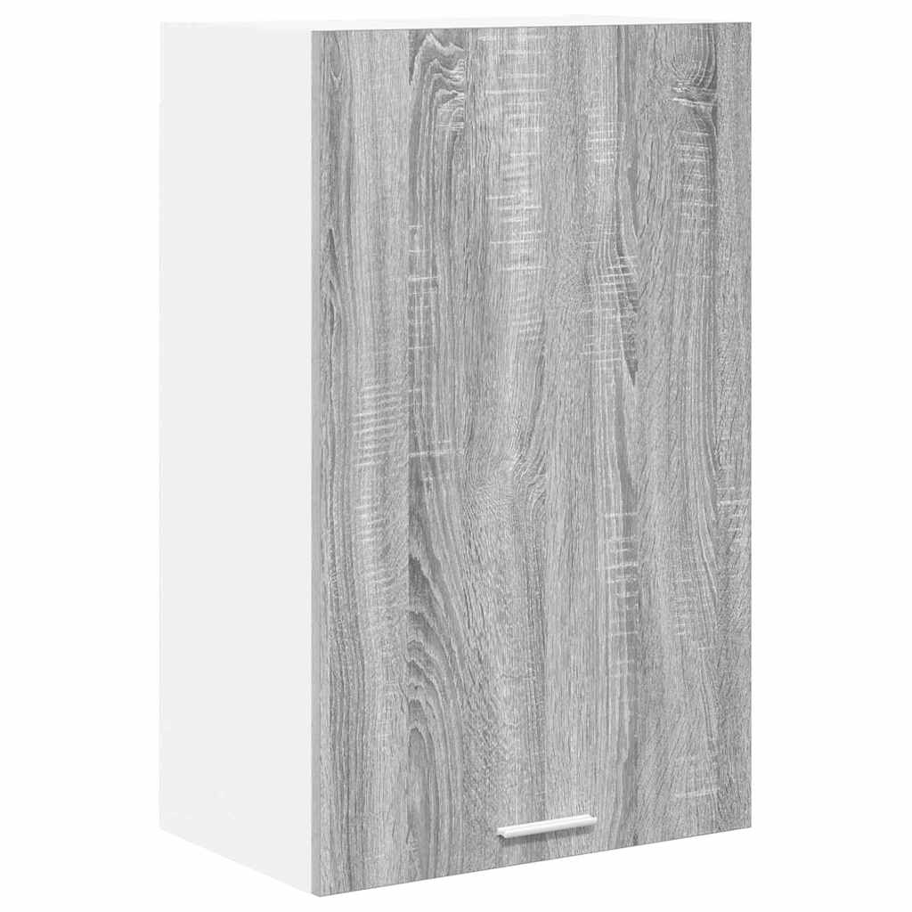 Hanging Cabinet with Door Grey Sonoma and White 50 x 31 x 80 cm
