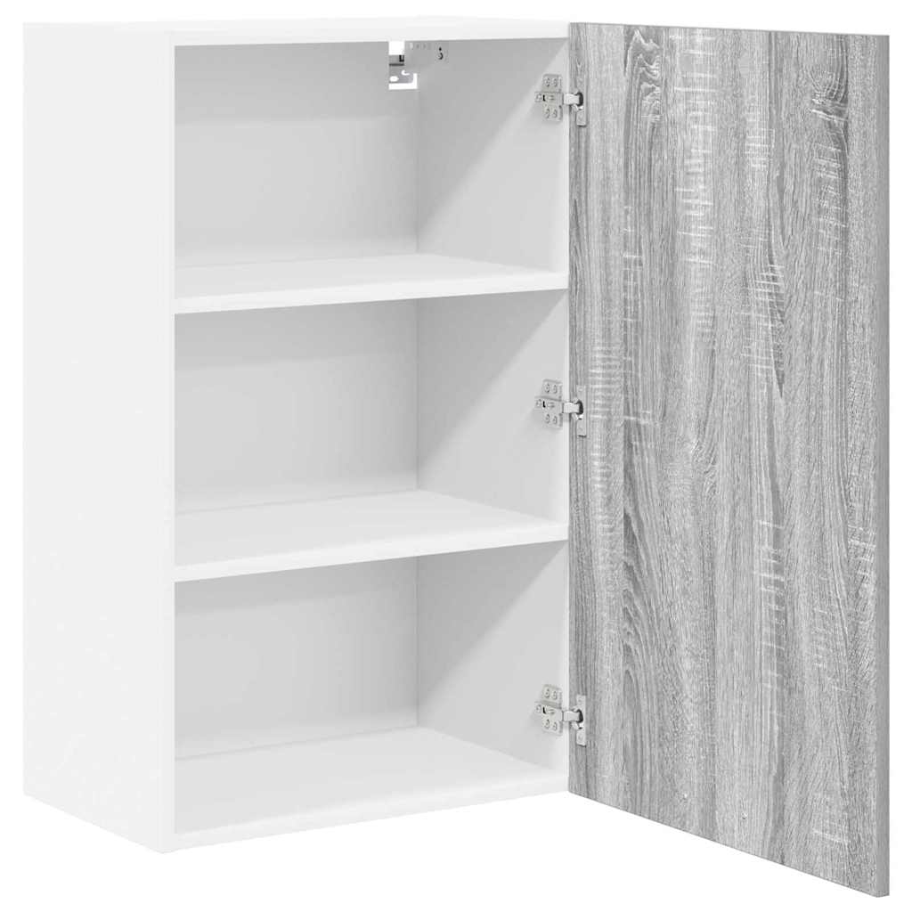 Hanging Cabinet with Door Grey Sonoma and White 50 x 31 x 80 cm