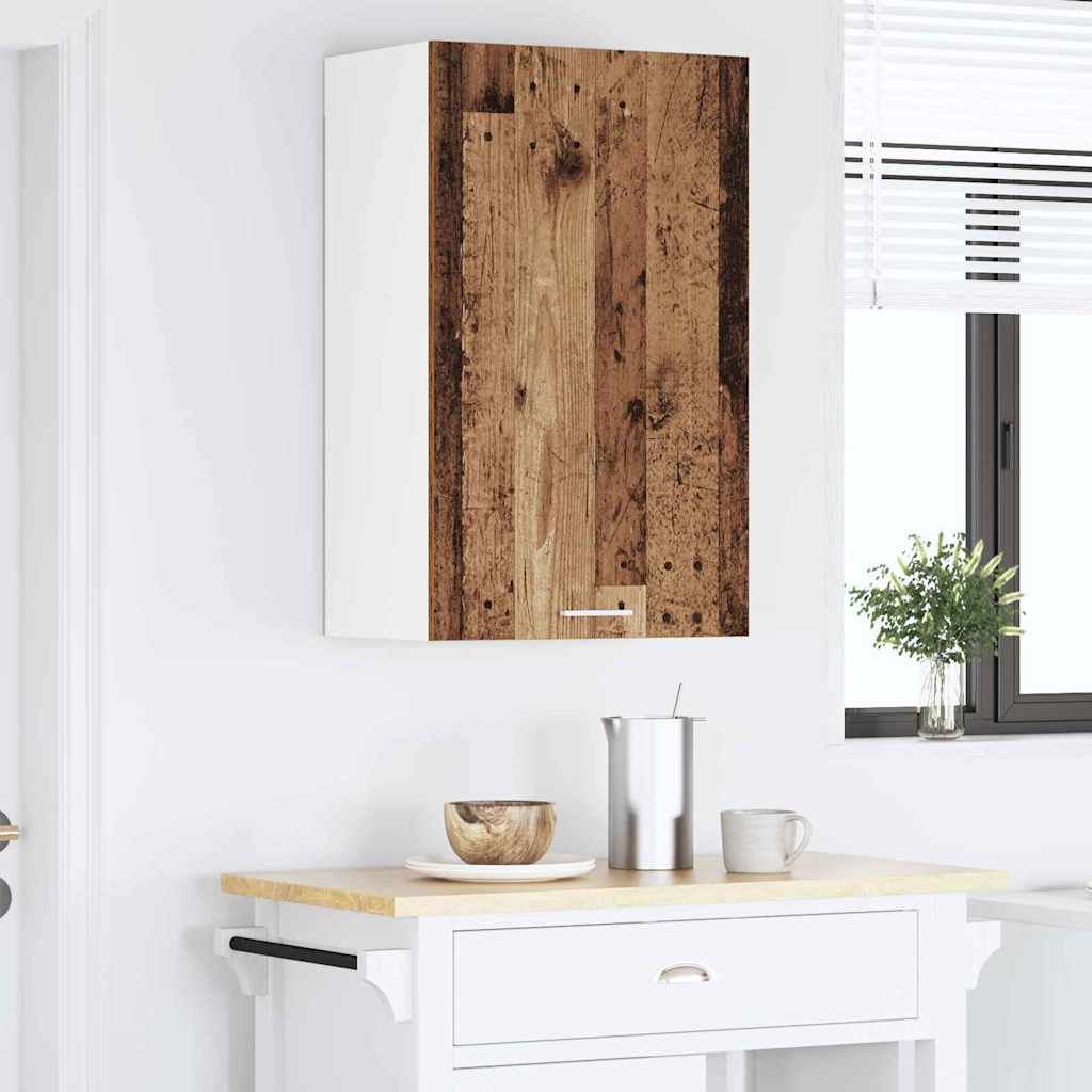 Hanging Cabinet with Storage Old Wood and White 50 x 31 x 80 cm