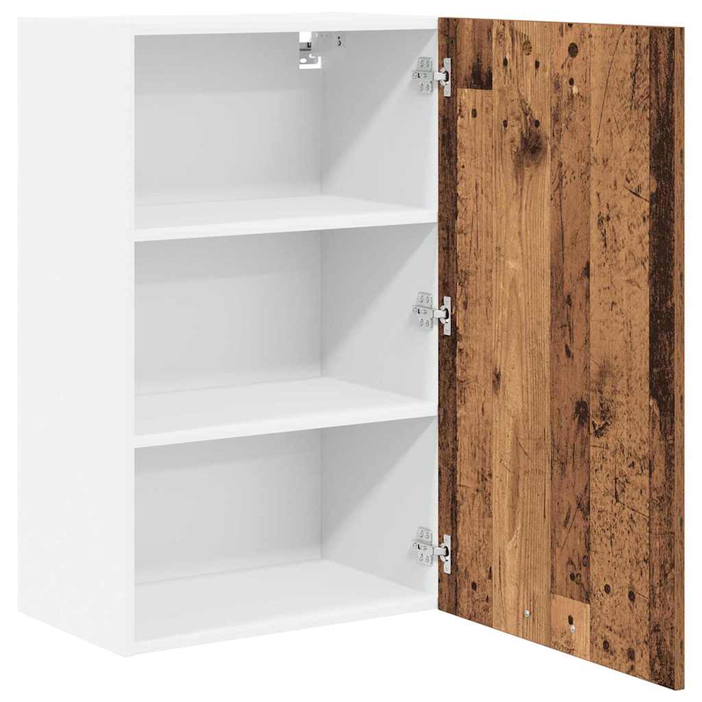 Hanging Cabinet with Storage Old Wood and White 50 x 31 x 80 cm