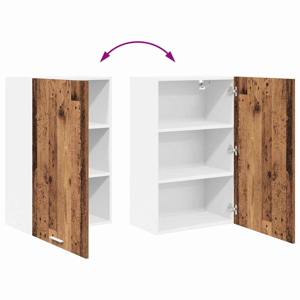 Hanging Cabinet with Storage Old Wood and White 50 x 31 x 80 cm