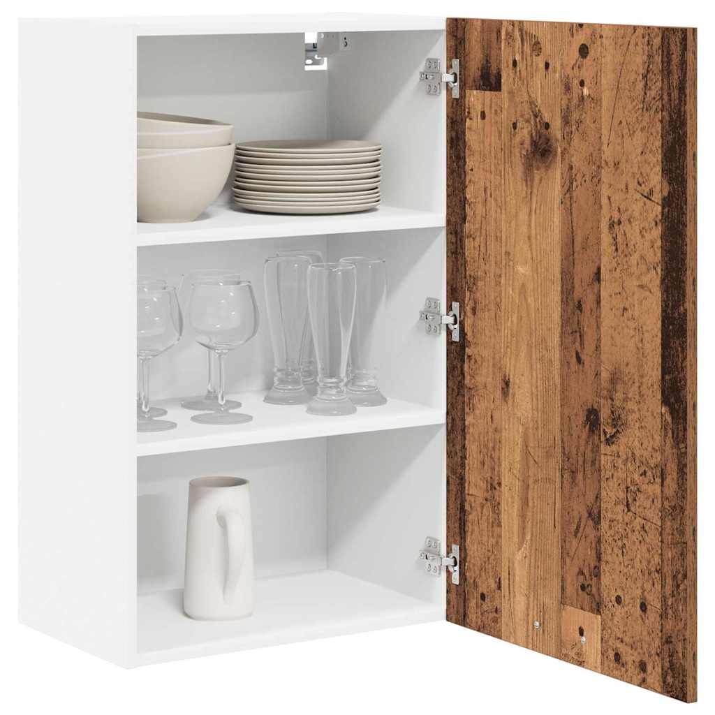 Hanging Cabinet with Storage Old Wood and White 50 x 31 x 80 cm