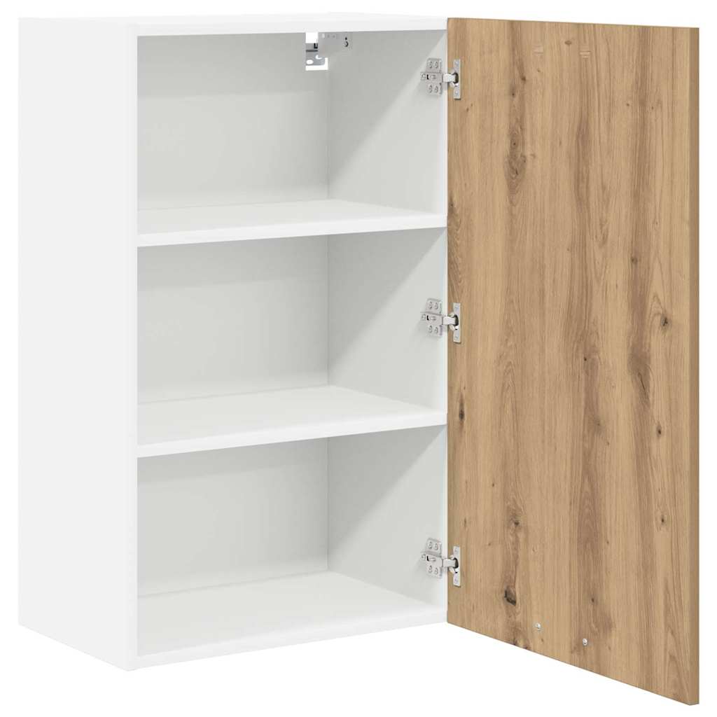 Hanging Cabinet with Door Artisan Oak and White 50 x 31 x 80 cm