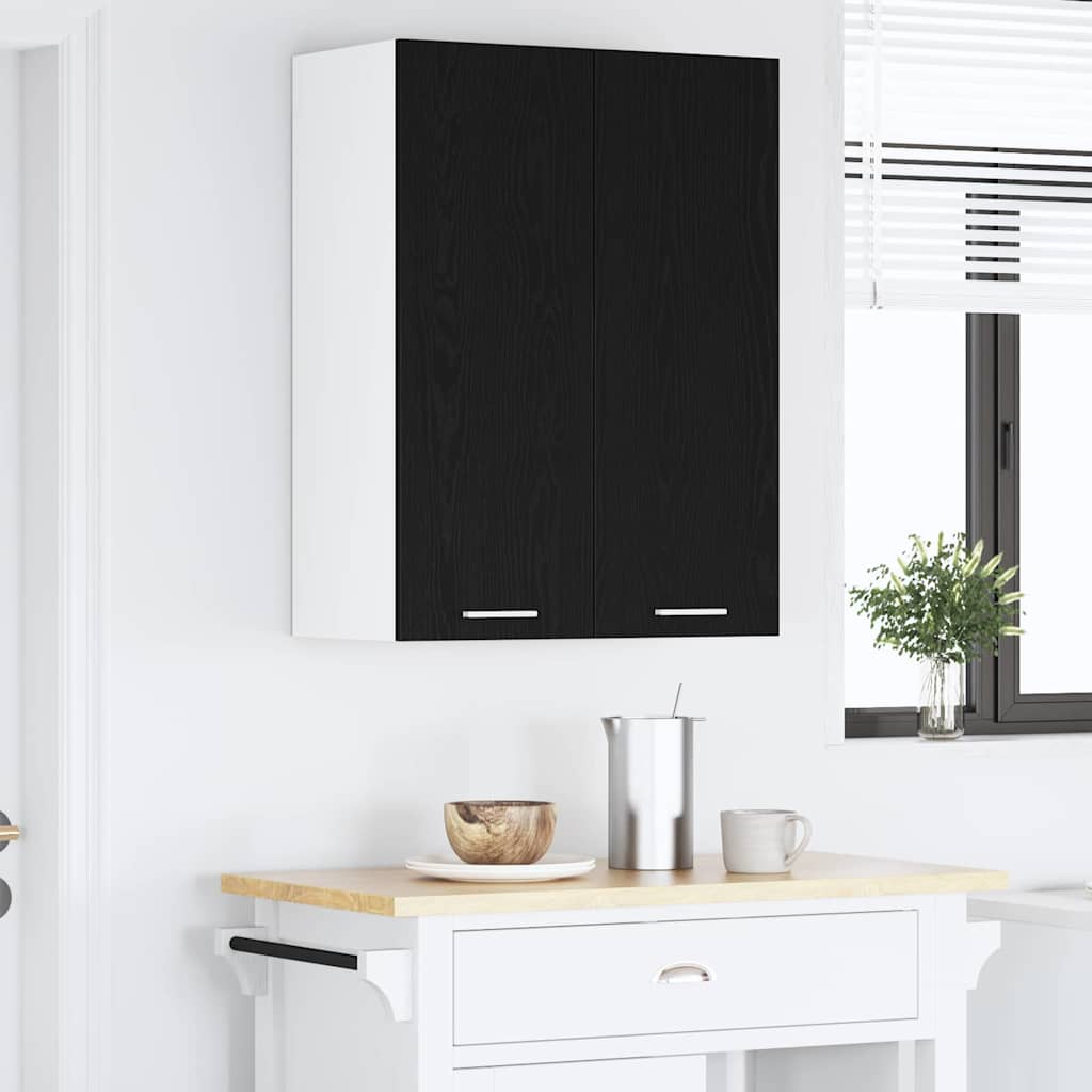 Hanging Cabinet Black Oak 60 x 31 x 80 cm Engineered Wood