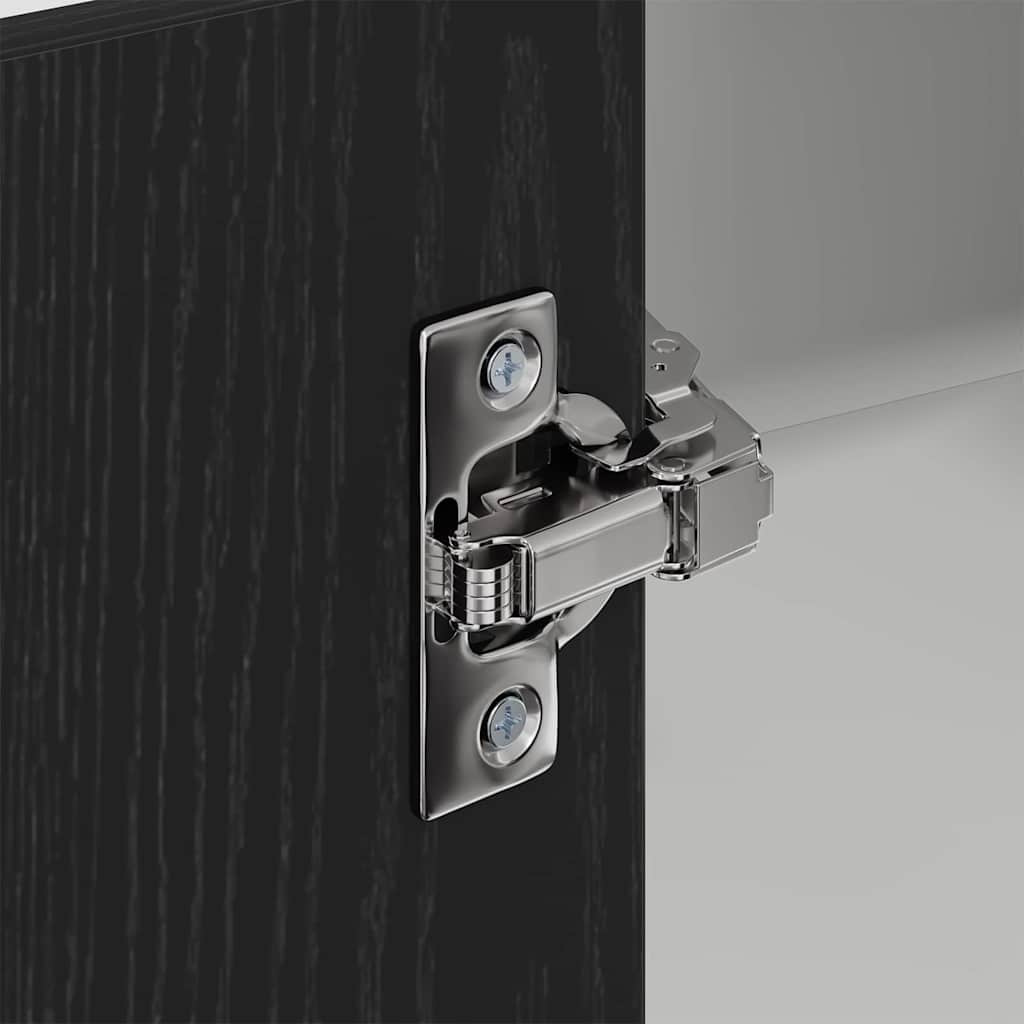 Hanging Cabinet Black Oak and White 57 x 57 x 80 cm