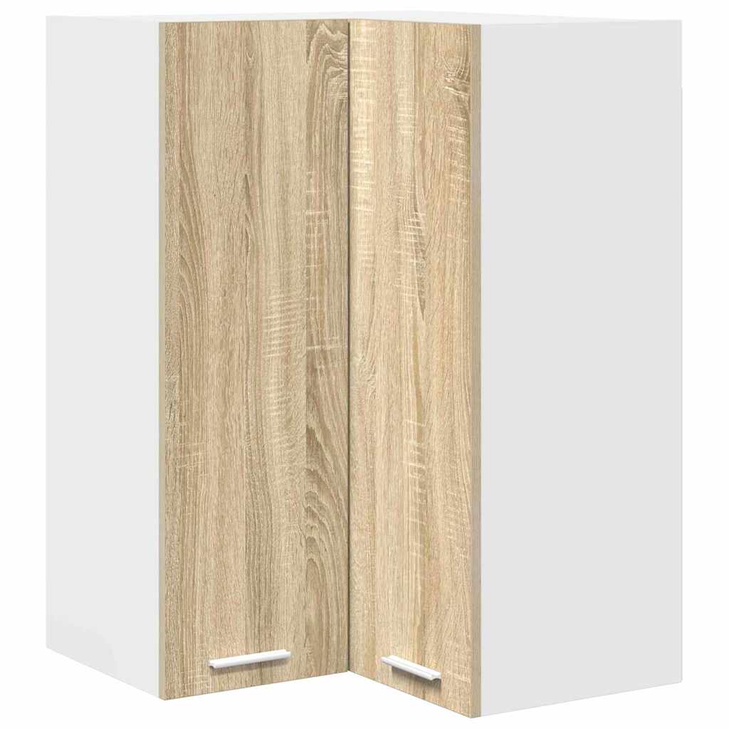 Hanging Cabinet Sonoma Oak and White 57 x 57 x 80 cm