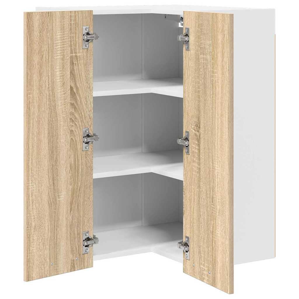 Hanging Cabinet Sonoma Oak and White 57 x 57 x 80 cm