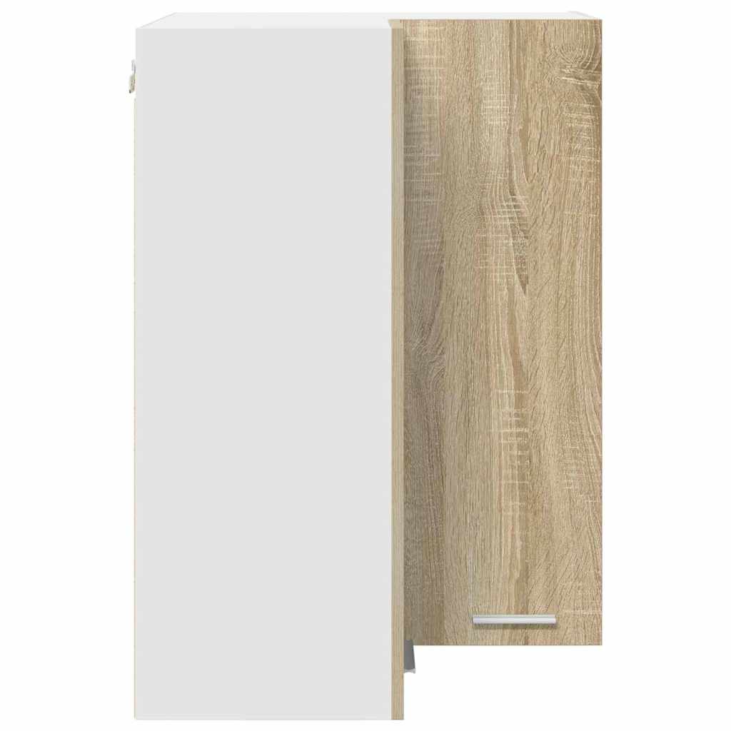 Hanging Cabinet Sonoma Oak and White 57 x 57 x 80 cm