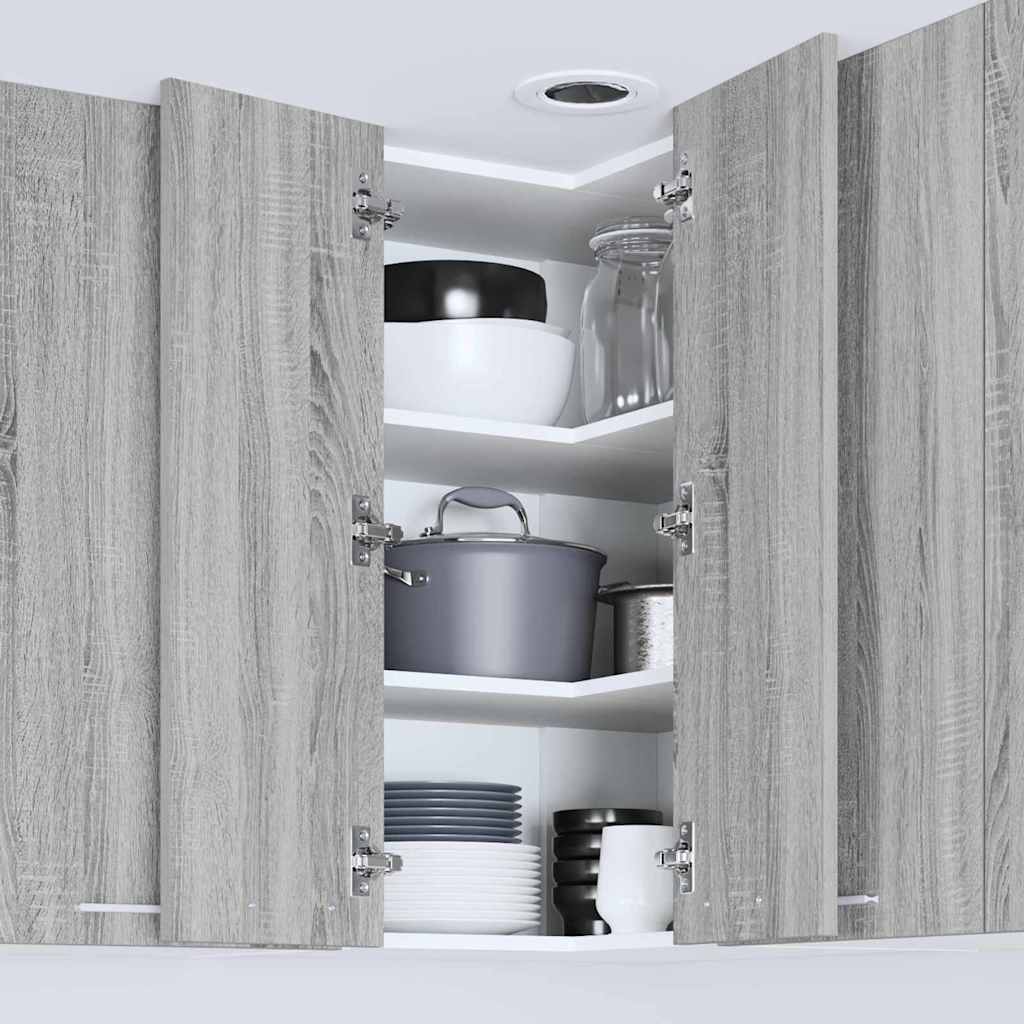 Hanging Cabinet Grey Sonoma and White 57 x 57 x 80 cm