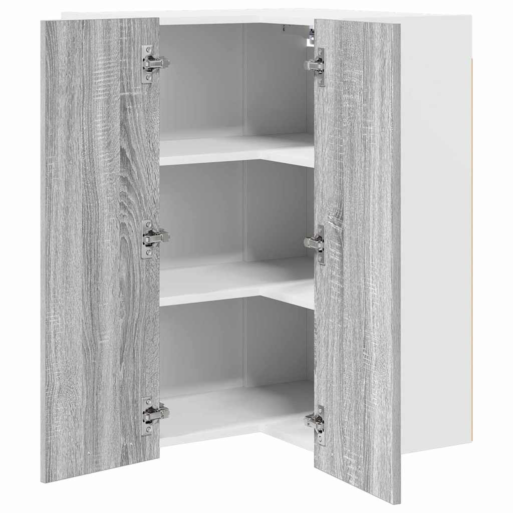 Hanging Cabinet Grey Sonoma and White 57 x 57 x 80 cm