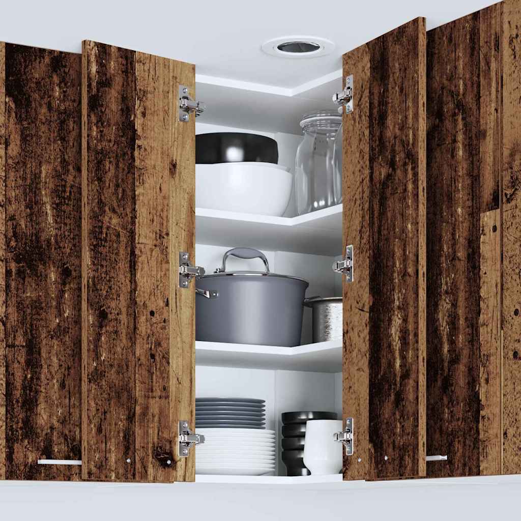 Hanging Cabinet Old Wood and White 57 x 57 x 80 cm