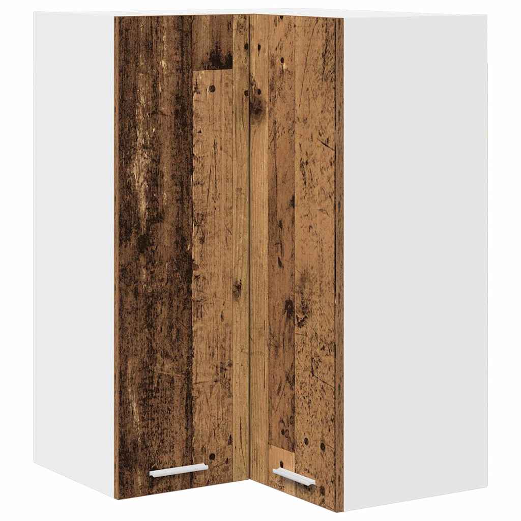 Hanging Cabinet Old Wood and White 57 x 57 x 80 cm