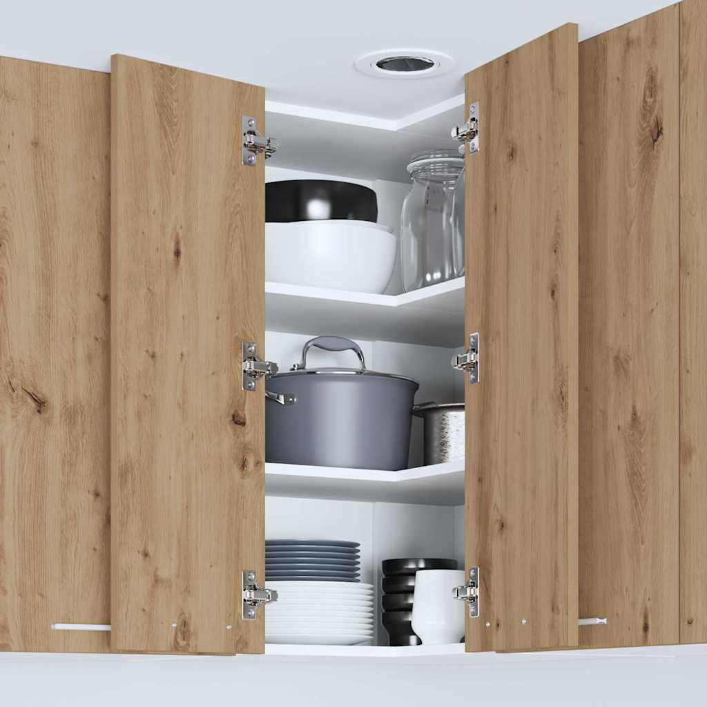 Hanging Cabinet Artisan Oak and White 57 x 57 x 80 cm