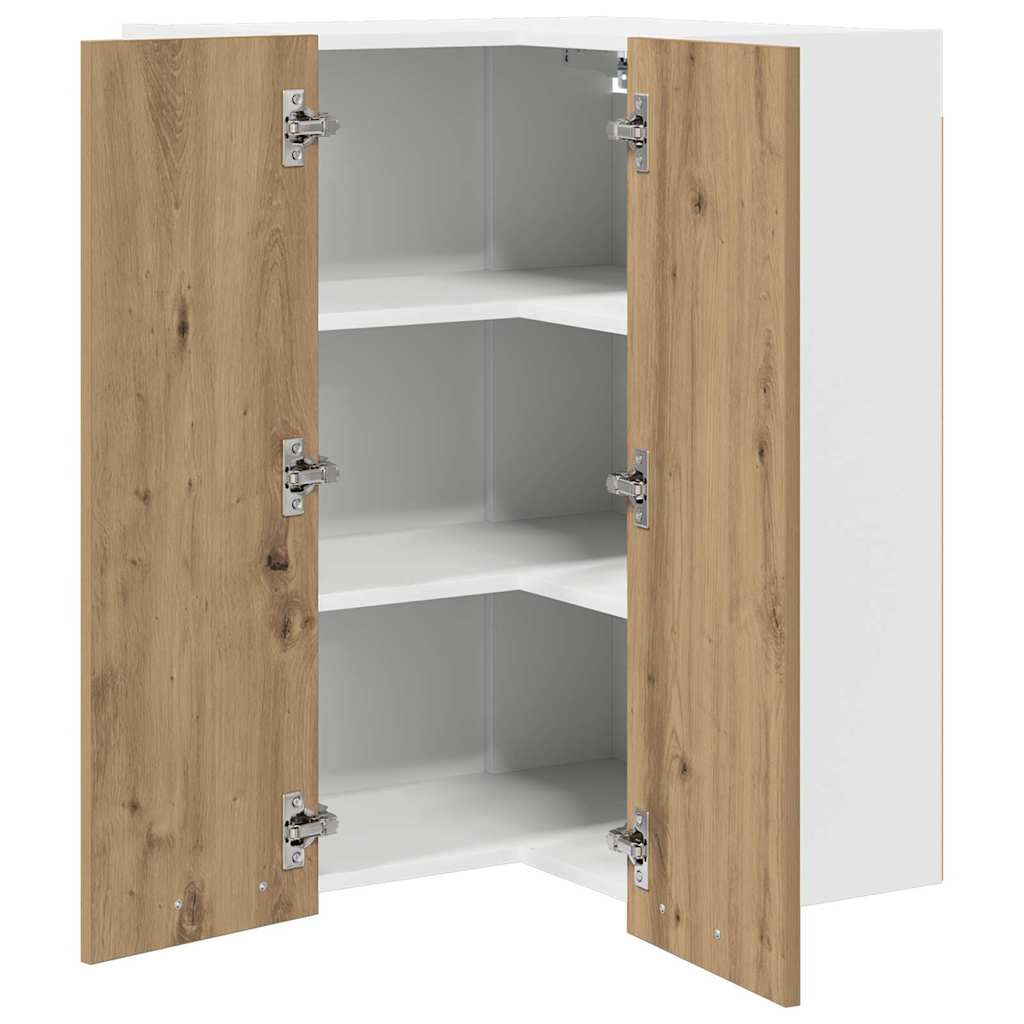 Hanging Cabinet Artisan Oak and White 57 x 57 x 80 cm