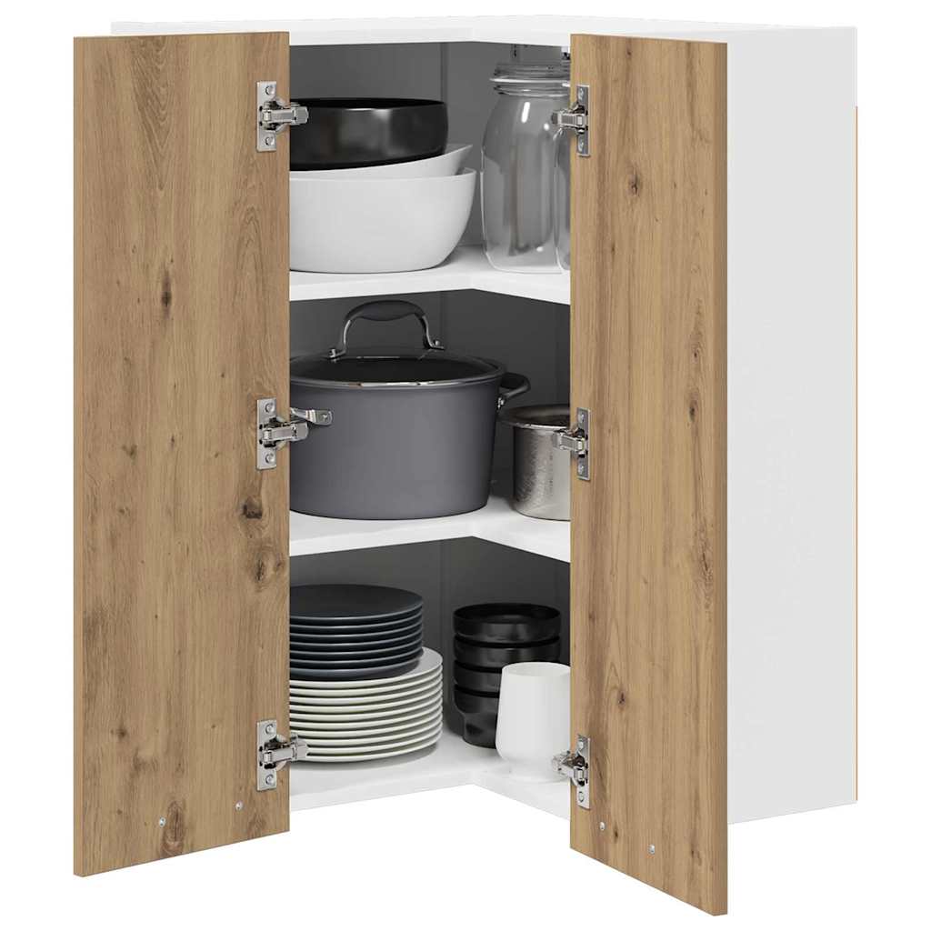 Hanging Cabinet Artisan Oak and White 57 x 57 x 80 cm