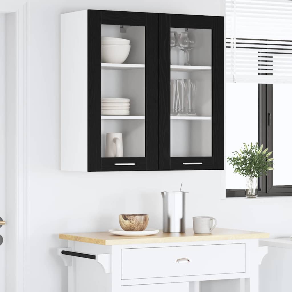 Hanging Cabinet Black Oak 40 x 31 x 80 cm Engineered Wood