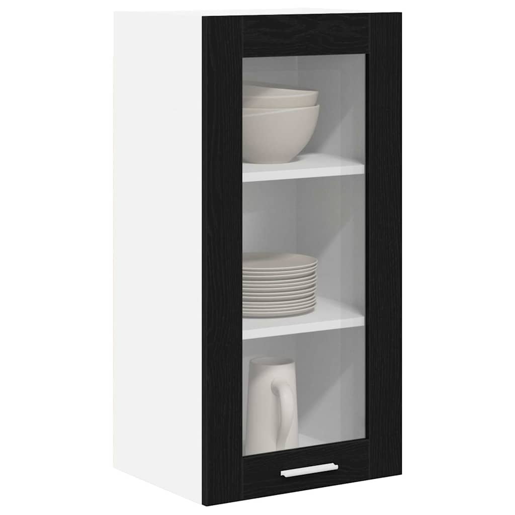Hanging Cabinet Black Oak 40 x 31 x 80 cm Engineered Wood