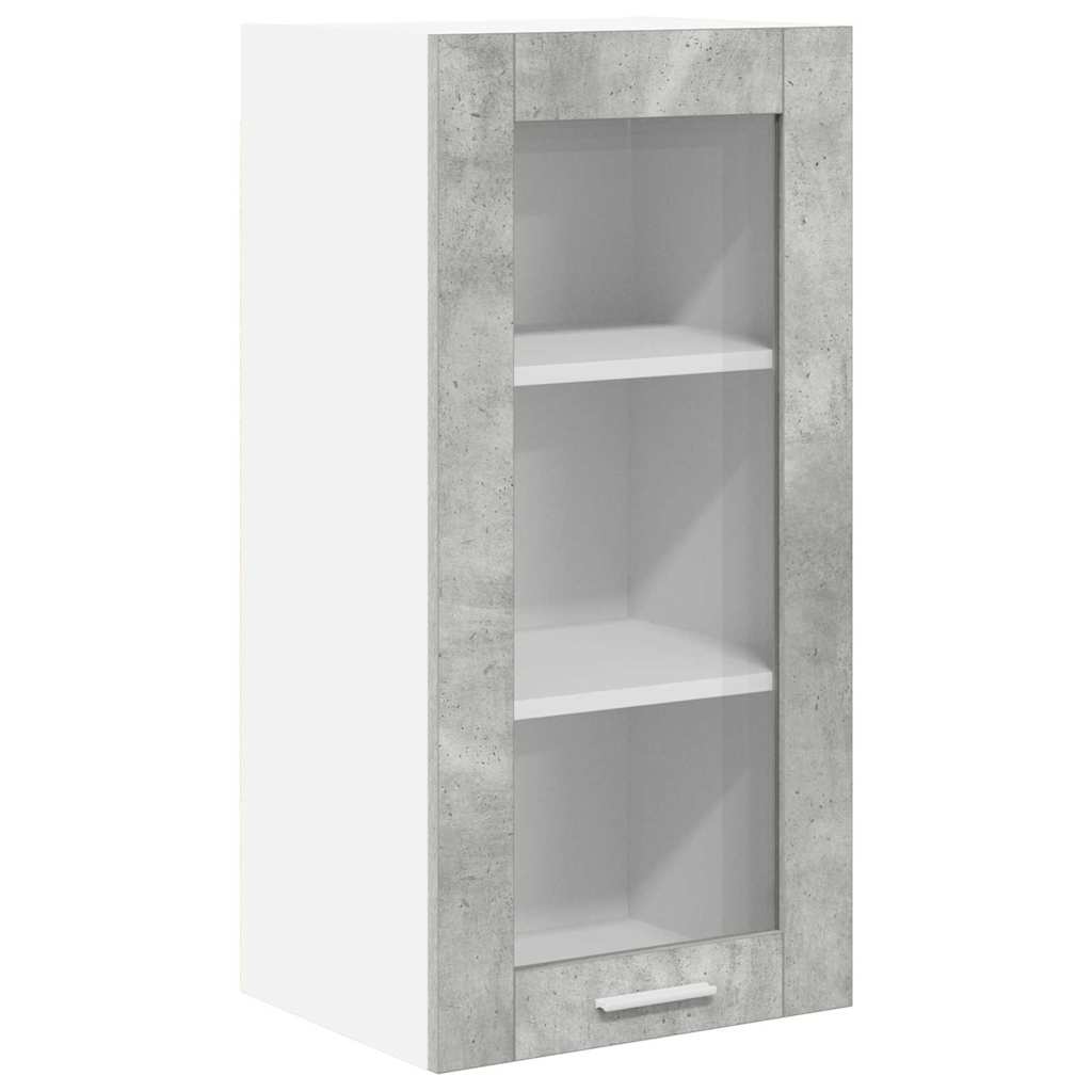 Hanging Cabinet with Door 2 pcs Concrete Grey 40 x 31 x 80 cm