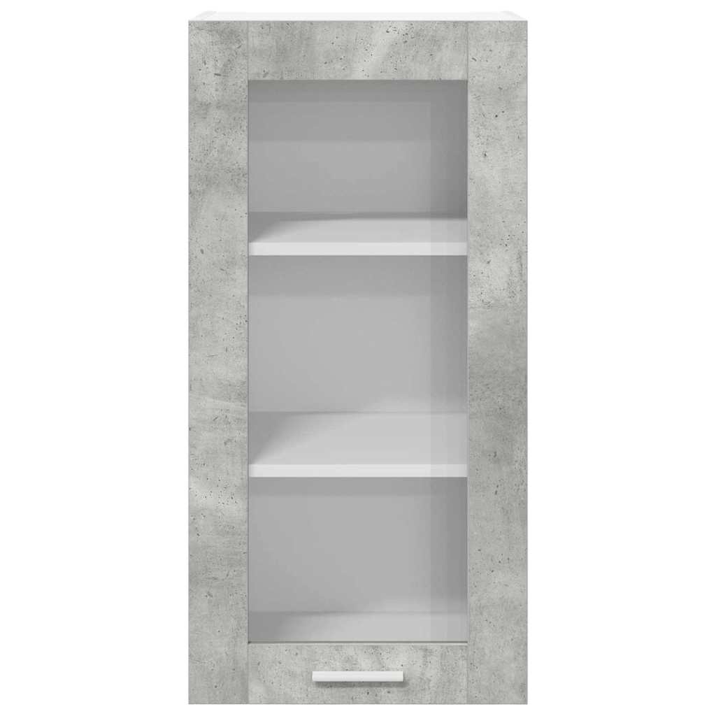 Hanging Cabinet with Door 2 pcs Concrete Grey 40 x 31 x 80 cm