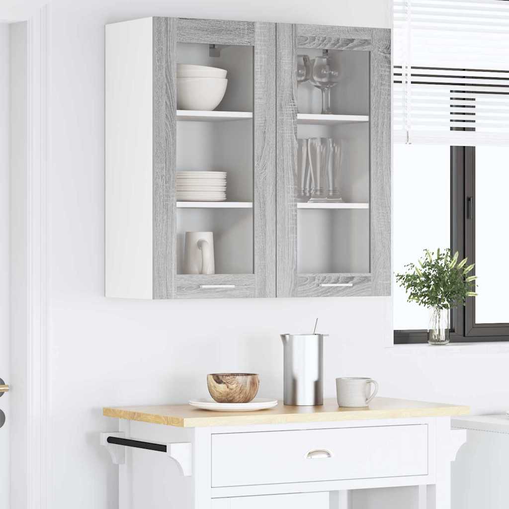 Hanging Cabinet with Storage 2 pcs Grey Sonoma 40 x 31 x 80 cm