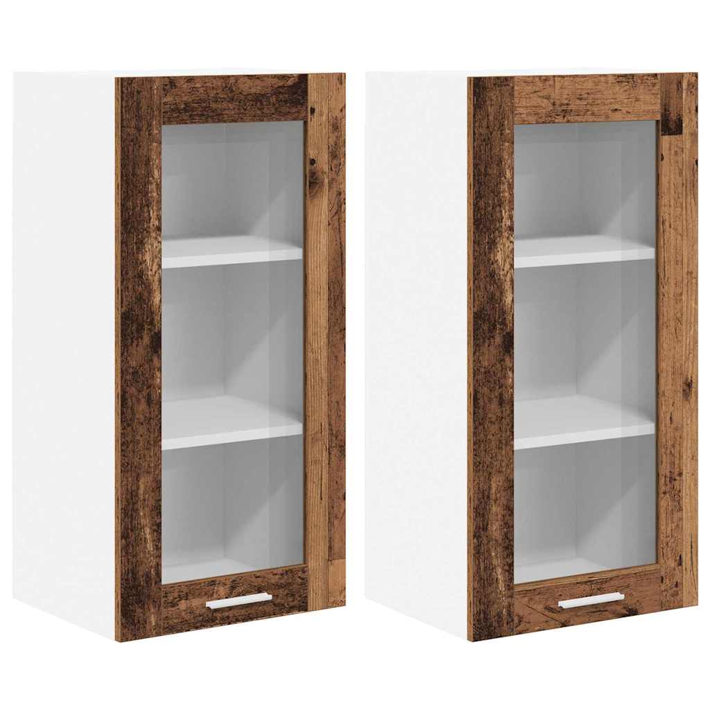 Hanging Cabinet 2 pcs Old Wood Engineered Wood