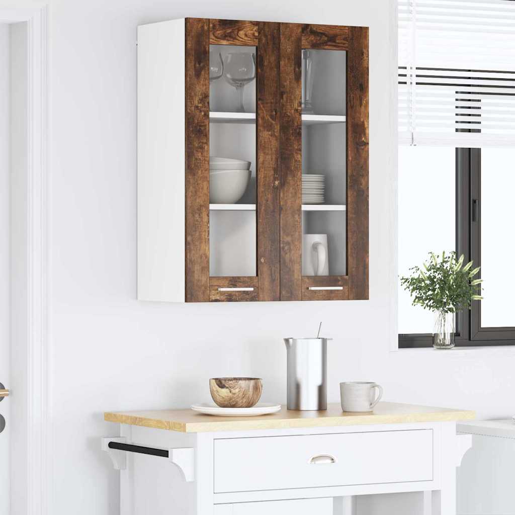 Hanging Cabinet Smoked Oak 60 x 31 x 80 cm Engineered Wood